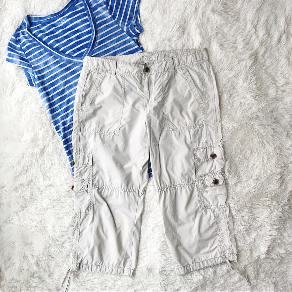 Loft tan capris size 8